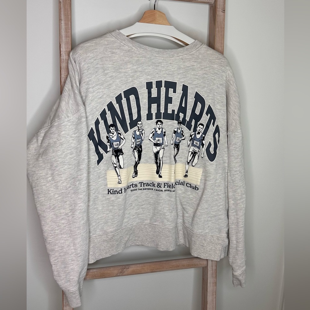 Grey Crewneck Sweatshirt - kind hearts track and field